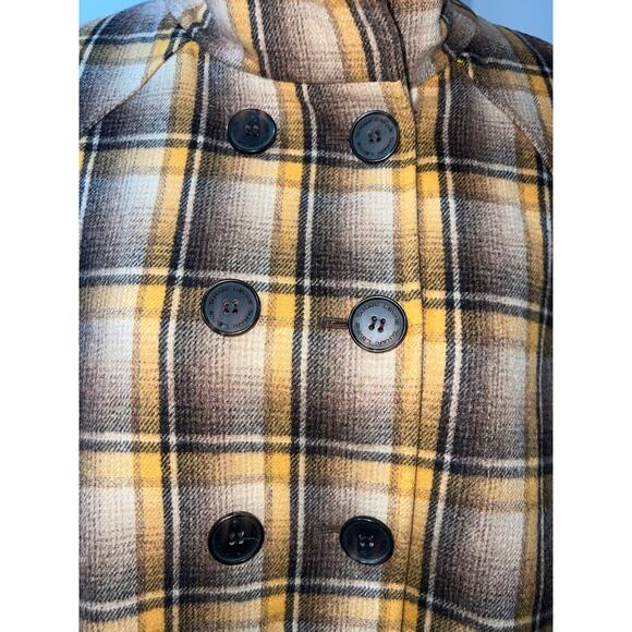 Tahari Arthur S. Levine Wool-Blend Plaid Cape Coat – Size 10. Sale!! - Picture 7 of 15